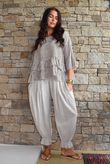 Sundaze Cheesecloth Chalk Stripe Frill Top Calico