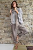 Sundaze Cheesecloth Chalk Stripe Frill Top White