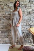 Sundaze Cheesecloth Chalk Stripe Tie Shoulder Top Calico