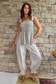 Sundaze Cheesecloth Chalk Stripe Tie Shoulder Top Calico