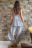 Sundaze Cheesecloth Chalk Stripe Tie Shoulder Top White