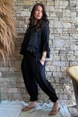 Sundaze Cheesecloth Frill Top Black