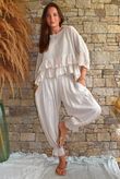 Sundaze Cheesecloth Frill Top Calico