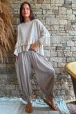 Sundaze Cheesecloth Frill Top Calico
