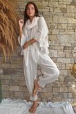Sundaze Cheesecloth Frill Top Calico