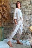 Sundaze Cheesecloth Frill Top Calico