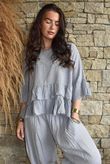 Sundaze Cheesecloth Frill Top Cloud