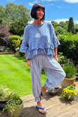 Sundaze Cheesecloth Frill Top Denim