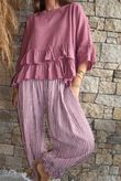 Sundaze Cheesecloth Frill Top Indian Pink