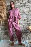 Sundaze Cheesecloth Frill Top Indian Pink