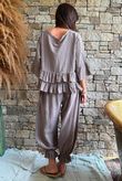 Sundaze Cheesecloth Frill Top Mocha