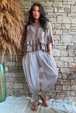 Sundaze Cheesecloth Frill Top Mocha
