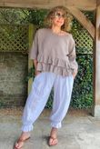 Sundaze Cheesecloth Frill Top Mocha