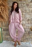 Sundaze Cheesecloth Frill Top Rose