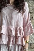 Sundaze Cheesecloth Frill Top Rose