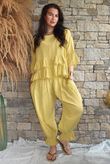 Sundaze Cheesecloth Frill Top Soft Ochre