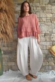 Sundaze Cheesecloth Frill Top Soft Terracotta