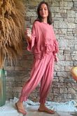 Sundaze Cheesecloth Frill Top Soft Terracotta