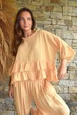 Sundaze Cheesecloth Frill Top Tuscan Sun
