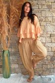 Sundaze Cheesecloth Frill Top Tuscan Sun