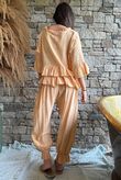 Sundaze Cheesecloth Frill Top Tuscan Sun