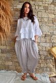 Sundaze Cheesecloth Frill Top White