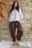 Sundaze Cheesecloth Frill Top White