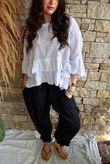 Sundaze Cheesecloth Frill Top White