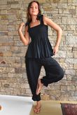 Sundaze Cheesecloth Tie Shoulder Top Black