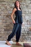 Sundaze Cheesecloth Tie Shoulder Top Black