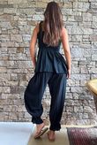 Sundaze Cheesecloth Tie Shoulder Top Black