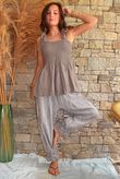 Sundaze Cheesecloth Tie Shoulder Top Mocha