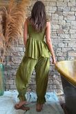 Sundaze Cheesecloth Tie Shoulder Top Olive