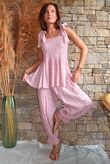 Sundaze Cheesecloth Tie Shoulder Top Rose