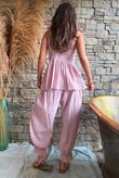 Sundaze Cheesecloth Tie Shoulder Top Rose