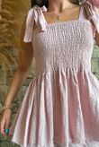 Sundaze Cheesecloth Tie Shoulder Top Rose