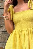 Sundaze Cheesecloth Tie Shoulder Top Soft Ochre