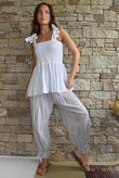 Sundaze Cheesecloth Tie Shoulder Top White