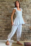 Sundaze Cheesecloth Tie Shoulder Top White