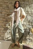Suri Cushion Cotton Barrel Pant Khaki