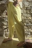 Suri Cushion Cotton Barrel Pant Lemon