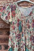 Tapestry Print Sheering Midi Dress Multi