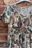 Tapestry Print Sheering Midi Dress Plum & Moss