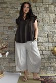 Tasha Cushion Cotton Cap Sleeve Tier Top Chocolate