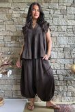 Tasha Cushion Cotton Cap Sleeve Tier Top Chocolate
