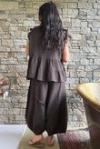 Tasha Cushion Cotton Cap Sleeve Tier Top Chocolate