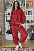 Terry B Lantern Sleeve Sweatshirt Burgundy