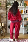 Terry B Lantern Sleeve Sweatshirt Burgundy