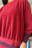 Terry B Lantern Sleeve Sweatshirt Burgundy