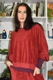 Terry B Lantern Sleeve Sweatshirt Burgundy